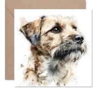 Border Terrier Birthday Card for Men Women - Dog Breeds - Happy Birthday Card for Auntie Daughter Uncle Brother, 145mm Bday Greeting Cards