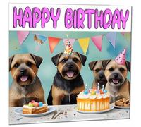 Border Terrier Birthday Card - Fun Dog Birthday Card 145 x 145mm