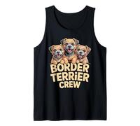 Border Terrier Crew Cartoon Funny Puppy Pet Small Dog Breed Tank Top