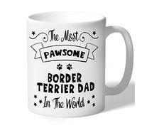 Border Terrier Dad Mug Pawsome Gifts (Black Print)