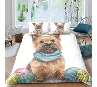 Border Terrier Dog 3D Duvet Cover Sets, Quilt Cover Microfiber Bedding with Zipper Closure Winter Soft Comforter Cover Apply to Kids Youth 3 Piece Set Comfortable Room Decor Double（200x200cm）