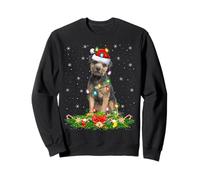 Border Terrier Dog Christmas Lights Funny Santa Hat Xmas Sweatshirt