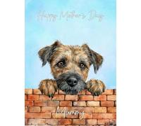 Border Terrier Dog Mothers Day Art Card for Mummy