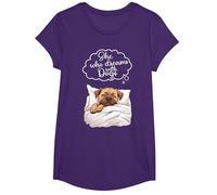 Border Terrier Dog Nightgown Pajama T-Shirt, Girls, Purple, Small
