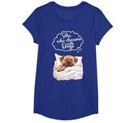 Border Terrier Dog Nightgown Pajama T-Shirt, Girls, Royal Blue, X-Small
