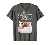 Border Terrier Dog Nightgown Pajama T-Shirt, Men, Asphalt Grey, Large