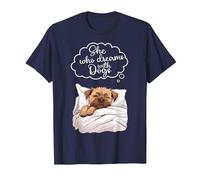 Border Terrier Dog Nightgown Pajama T-Shirt, Men, Navy Blue, Large