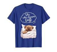 Border Terrier Dog Nightgown Pajama T-Shirt, Men, Royal Blue, Small