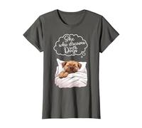 Border Terrier Dog Nightgown Pajama T-Shirt, Women, Asphalt Grey, Large
