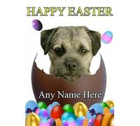Border Terrier Dog personalised Easter Greeting Card Mum Dad Nan Friend refSe1personalised Easter Greeting Card Mum Dad Nan Friend refSe1