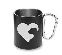 Border Terrier Dog Pet Love Metal Cup Carabiner Handle, Camping Mug