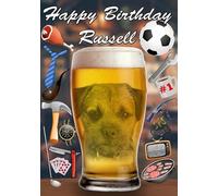 Border Terrier Dog Pint Father's Day Greeting Card A5 Dad Things Step Dad Pub Beer PP34