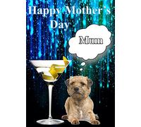 Border Terrier Dog Puppy Happy Mother's Day Rules card chmd109 A5 Personalised Greetings