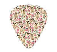 Border Terrier Dog Vintage Florals,12 Pcs Guitar Pick,3 Different Thickness Plectrums for Acoustic Guitar Bass Ukulele (0.46mm 0.96mm 0.71mm)