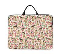 Border Terrier Dog Vintage Florals, 14 Inch Laptop Sleeve, Notebook Bag Laptop Case Sleeve Briefcase with Handle