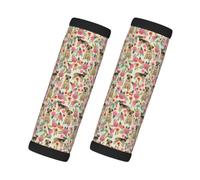 Border Terrier Dog Vintage Florals, 2 Pcs Luggage Handle Wrap Grips, Comfort Soft Handle Covers Luggage Tag