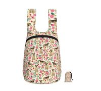 Border Terrier Dog Vintage Florals, Foldable Storage Backpack Unisex Sackpack Sport Gym Bag Casual Daypack