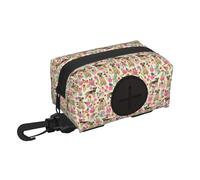 Border Terrier Dog Vintage Florals,Holder Portable Garbage Bag Dispenser Dog Poop Bag