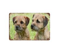 Border Terrier dogs，Vintage Metal Tin Sign Retro Wall Art Decor House Plaque Poster for Home Bar Pub Garden Kitchen Coffee Garage Decoration-15 x 30 cm （6 x12 inch）E-98