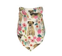 Border Terrier Florals Cream,Bib Scarf Triangle Hood Adjustable Pet Scarf Washable Hood Suitable for Small, Medium and Large Dogs and Cats