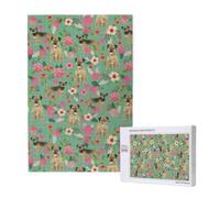 Border Terrier Florals Dog Breed,1000 Pieces Adults Puzzle Game Challenging Puzzles,Jigsaw Puzzles