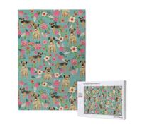 Border Terrier Florals Dog Breed,1000 Pieces Adults Puzzle Game Challenging Puzzles,Jigsaw Puzzles
