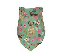 Border Terrier Florals Dog Breed,Bib Scarf Triangle Hood Adjustable Pet Scarf Washable Hood Suitable for Small, Medium and Large Dogs and Cats