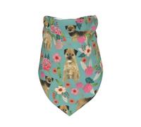 Border Terrier Florals Dog Breed,Bib Scarf Triangle Hood Adjustable Pet Scarf Washable Hood Suitable for Small, Medium and Large Dogs and Cats