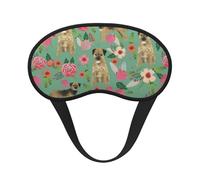 Border Terrier Florals Dog Breed, Full Eye Covers Light Blocking Eye Masks Blackout Sleep Eye Muffs