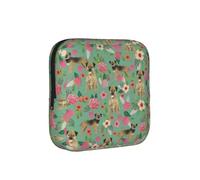 Border Terrier Florals Dog Breed, Sanitary Pad Storage Bag, Pad Holder Bag with Zipper, Change Purse