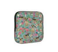 Border Terrier Florals Dog Breed, Sanitary Pad Storage Bag, Pad Holder Bag with Zipper, Change Purse