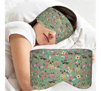 Border Terrier Florals Dog Breed, Sleep Mask for Home Travel, Full Eye Covers Light Blocking Eye Mask Sleep Eye and Ear Muffs