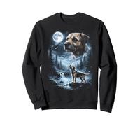 Border Terrier Howling to the Moon Retro 90's Dog Sweatshirt