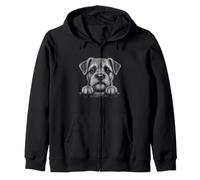 Border Terrier Peeking - Border Terrier Lover Dog Mom Zip Hoodie
