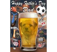 Border Terrier Puppy Dog Pint Father's Day Greeting Card A5 Dad Things Step Dad Pub Beer PP65