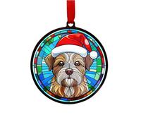 Border Terrier Suncatcher Decoration Santa Hat Christmas