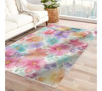 Bordered Outdoor Rug 8x10 Colorful floral patterns Washable Outside Carpet for Indoor Patio Porch Waterproof Easy Cleaning Non Shedding Area Rugs,living room(polychrome)-210x300cm
