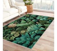Bordered Outdoor Rug 8x10 Vintage plants and flowers Washable Outside Carpet for Indoor Patio Porch Waterproof Easy Cleaning Non Shedding Area Rugs,living room(blackish green)-120x150cm