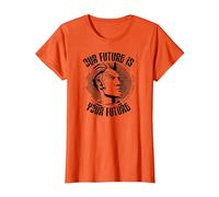 Borderlands Handsome Jack Profile Art Tee T-Shirt, Women, Orange, Medium