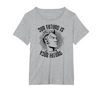 Borderlands Handsome Jack Profile Art Tee T-Shirt, Women's Plus, Heather Grey, 6X