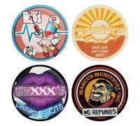 Borderlands Metal Coasters Set of 4 - Officially Licensed Gaming Barware, 89mm with Cork Base, Unique Designs for Fans & Collectors