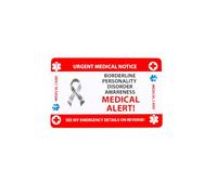 Borderline Personality Disorder Awareness Medical Alert Card, Emergency Information Card