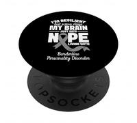 Borderline Personality Disorder Gray Ribbon Resilient BPD PopSockets Adhesive PopGrip