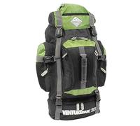 Borderline VenturePak 35L Ultra-Light Trekking Backpack, Water Resistant Hiking, Backpack - Camping, Adventure Rucksack, Multiple Zipped Pockets - Green/Black