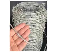 Borders Anti Cut Security Fence,Easy-stretch Galvanized Barbed Wire, Double-strand Encrypted Barbed Wire Fence for Garden(1.8mm(0.07in))
