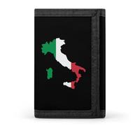 Borders Map of Italy Flag Casual Trifold Wallet for Men Slim Card Cases with 8 Slot Minimalist Purse Coin Clip