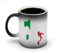 Borders Map of Italy Flag Color Changing Coffee Cups Heat Sensitive Discoloration Mug Funny Gift for Women Men