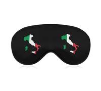 Borders Map of Italy Flag Fashion Eye Mask Printed Sleep Masks Soft Unisex Blackout Covering with Adjustable Strap