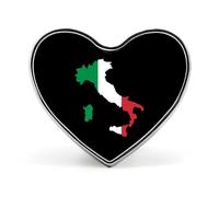 Borders Map of Italy Flag Heart Shape Brooches Pins Lightweight Metal Lapel Pin Memorial Badges Jewelry Gift