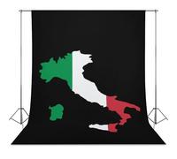 Borders Map of Italy Flag Photo Studio Backgrounds Black Photography Backdrop for Portrait Video Shooting Live 56"x98"